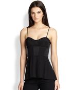 Elizabeth And James Morgan Stretch Silk Flared-Hem Bodice Top - Lyst