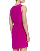 Shoshanna Sleeveless Luxe Diagonal Pleat Dress - Lyst