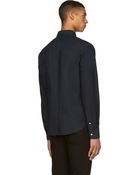 Band of Outsiders Deep Navy Emboidered Monogram Shirt - Lyst