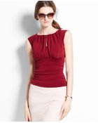 Ann Taylor Ruched Keyhole Top - Lyst