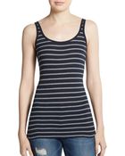 Vince Striped Ribbed Tank Top - Lyst