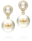 Tory Burch Selma Pearl Drop Earring - Lyst