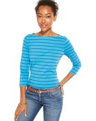 Tommy Hilfiger Striped Rhinestone Tee - Lyst