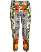 Dolce & Gabbana Majolica Trousers - Lyst