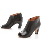 Maison Martin Margiela Leather Peep Toe Booties Black - Lyst