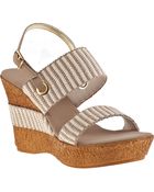 Onex For Jildor Thalia Wedge Sandal Natural Fabric - Lyst