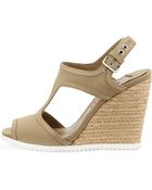 Prada Linea Rossa Gabardine Rope Wedge Sandal - Lyst