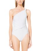 Michael Kors One-Shoulder Maillot Swimsuit - Lyst
