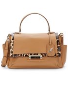 Diane von Furstenberg Saffino-Trimmed Leather Satchel - Lyst