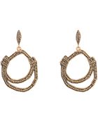 Oscar de la Renta Gold-Tone Doubled Hoop Drop Earrings - Lyst