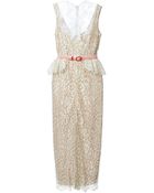 Alessandra Rich Front Slit Lace Gown - Lyst