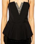 Lipsy Michelle Keegan Loves Peplum Top With Embellished Trim - Lyst