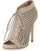 Pour La Victoire Vilette Perforated Suede Bootie - Lyst