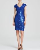 Tadashi Shoji Dress - Cap Sleeve Double V-Neck Sequin - Lyst