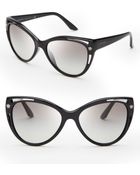Versace Cutout Cat Eye Sunglasses - Lyst