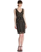 Theia Metallic Embroidered Sheath Dress - Lyst