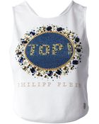 Philipp Plein Embellished Cropped Vest - Lyst