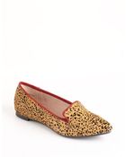 Mia Bardot Leopard-Print Leather Flats - Lyst