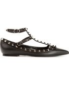 Valentino Rockstud Noir Bllaerinas - Lyst