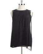Dknyc Plus Plus Faux Leather Accented Blouse - Lyst