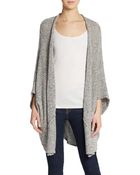 C&c California Draped Marled Knit Cardigan - Lyst