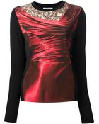 Moschino Cheap & Chic Ruched Printed Sweater - Lyst
