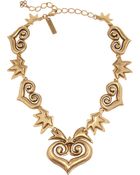 Oscar de la Renta Embossed Gold-Plated Necklace - Lyst