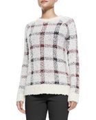 Theory Innis Knit Plaid Pullover Sweater - Lyst