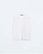 Zara Pleated Poplin Top - Lyst