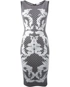 Hervé Léger Baroque Print Bodycon Dress - Lyst