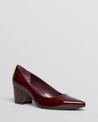 Stuart Weitzman Pointed Toe Pumps Firstclass Block Heel - Lyst