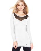 Guess Longsleeve Sheeryoke Vback Sweater - Lyst