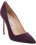 Manolo Blahnik Suede Bb Pumps - Lyst