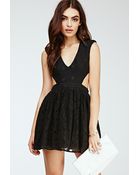 Forever 21 Floral Lace Cutout Dress - Lyst