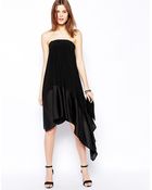 Asos Bandeau Dress with Contrast Hem - Lyst