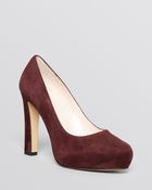 Kate Spade Almond Toe Platform Pumps - Nessie High Heel - Lyst