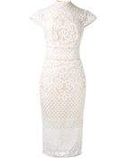 Lover Ivory Long Lace Dress - Lyst