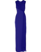 Vera Wang Draped Silk Gown - Lyst