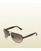 Gucci Sporty Aviator Sunglasses - Lyst