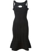 Hervé Léger Peplum Hem Fitted Band Dress - Lyst