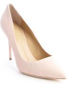 Giuseppe Zanotti Nude Suede Pointed Toe Pumps - Lyst