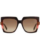 Gucci Large Square Colorblock Sunglasses - Lyst