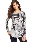Karen Kane Long-Sleeve Printed Top - Lyst