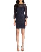 Kay Unger Sequin Lace Cocktail Dress - Lyst