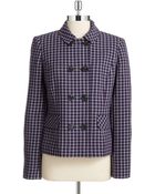 Jones New York Plaid Double-Breasted Coat - Lyst