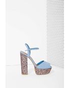 Nasty Gal Shoe Cult Party Hard Platform - Glitter - Lyst