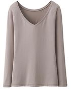 Uniqlo Heattech V Neck Long Sleeve T-Shirt - Lyst