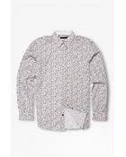 French Connection Pretty In Peach Floral Print Shirt - Lyst