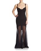 Versace Silk-Chiffon Paneled Trumpet Gown - Lyst
