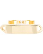 Maison Margiela Gold Id Plaque Double Ring - Lyst